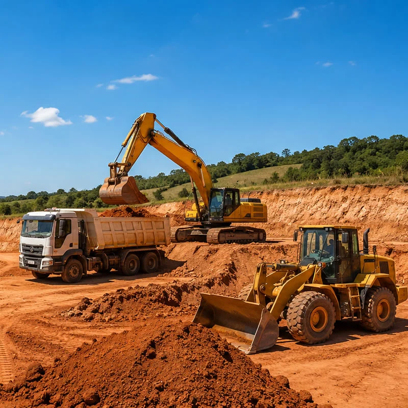 Máquinas da MR Terraplenagem em operação